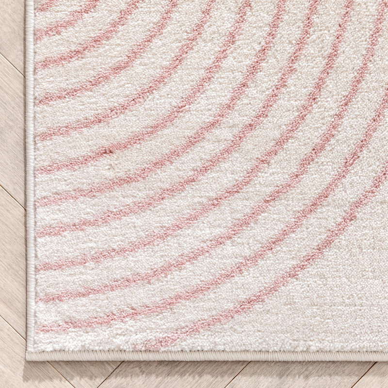 Tapis rose / gris / noir Clyte, Tapis de couloir 2 pi 7 po x 7 pi 3 po