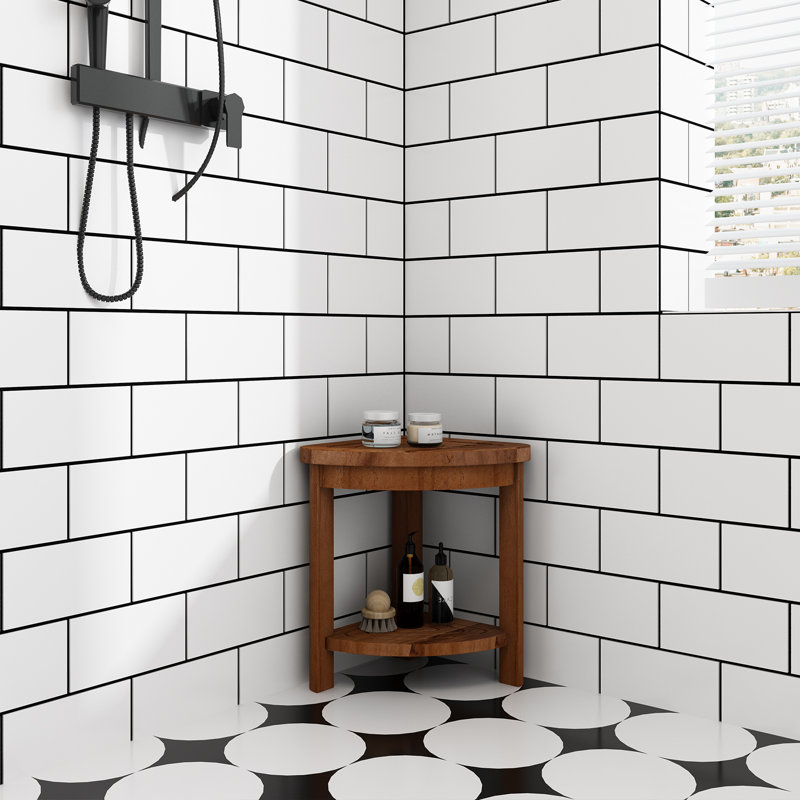Tabouret de douche en teck massif 