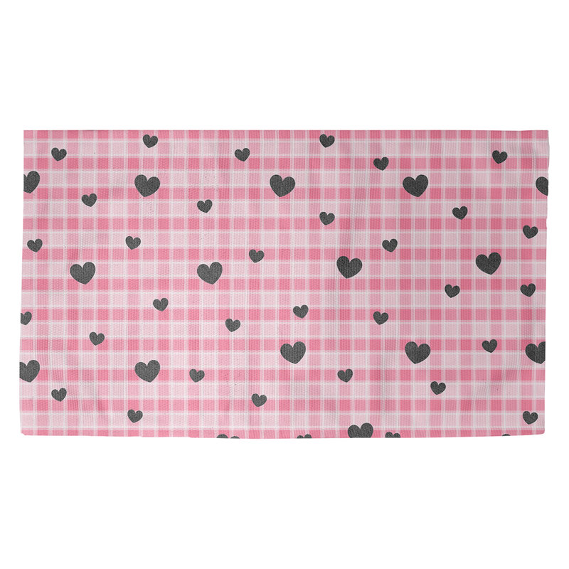 Tapis rose/gris fait main, Rectangle 5 pi x 7 pi