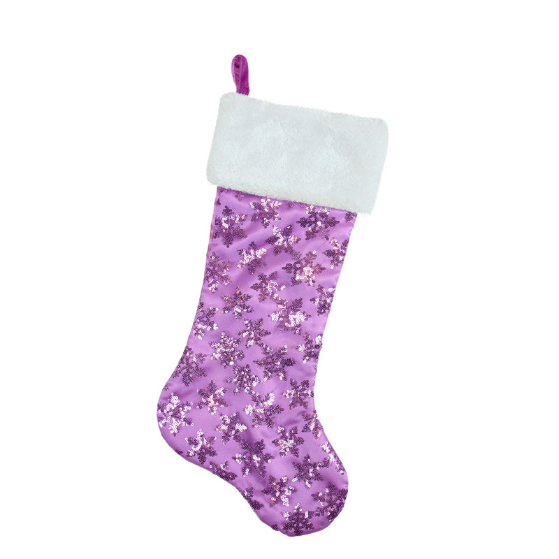 Chaussette de Noël Ice Palace Sequin, Mauve