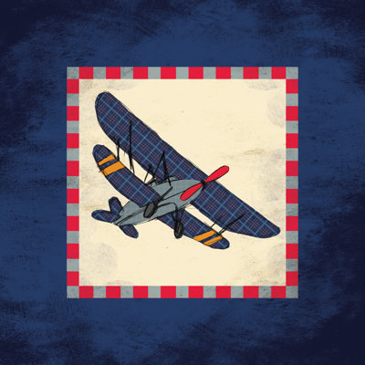Vintage Airplane 1 Piece Wrapped Canvas Wall Art