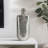 Glass Metallic Silver Solid Cylinder Bottle w and Orb Topper-89110001