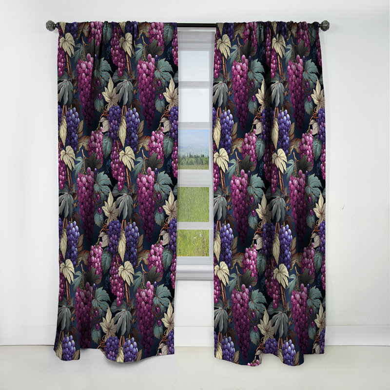 Lush Vineyard - motif tropical I - Rideau floral - Rideau occultant floral - 1 panneau, L 52 po x L 120 po
