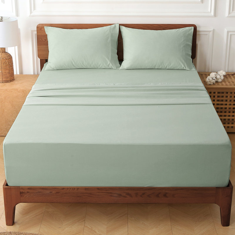 Ensemble de draps 100% coton Hyprest avec poche très profonde de 18 à 24 po, Vert