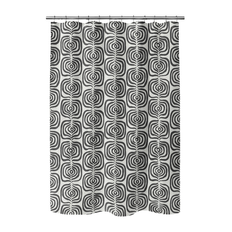 Rideau de douche ultraléger The Way, H 70 po x l 90 po, Ivoire / gris anthracite géométrique 6