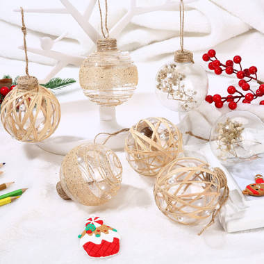 6 Pcs Diy Hanging Clear Balls Fillable Ornaments Ball Fit