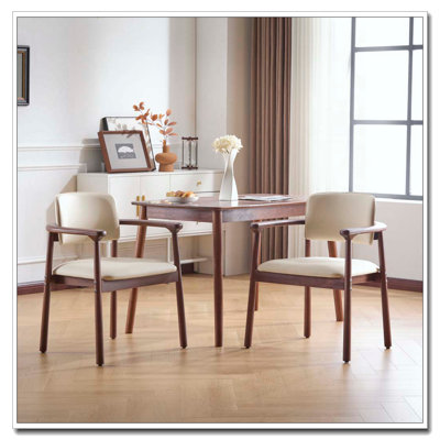 Chaises de salle à manger, bois d'hévéa robuste, siège en mousse de polyuréthane confortable