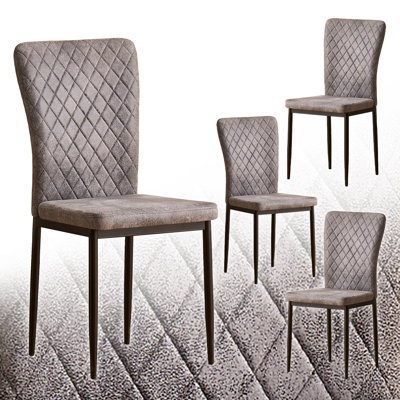 Modern Faux Leather/PU/Suede/Velvet Upholstered Dining Chair Tufted High Back