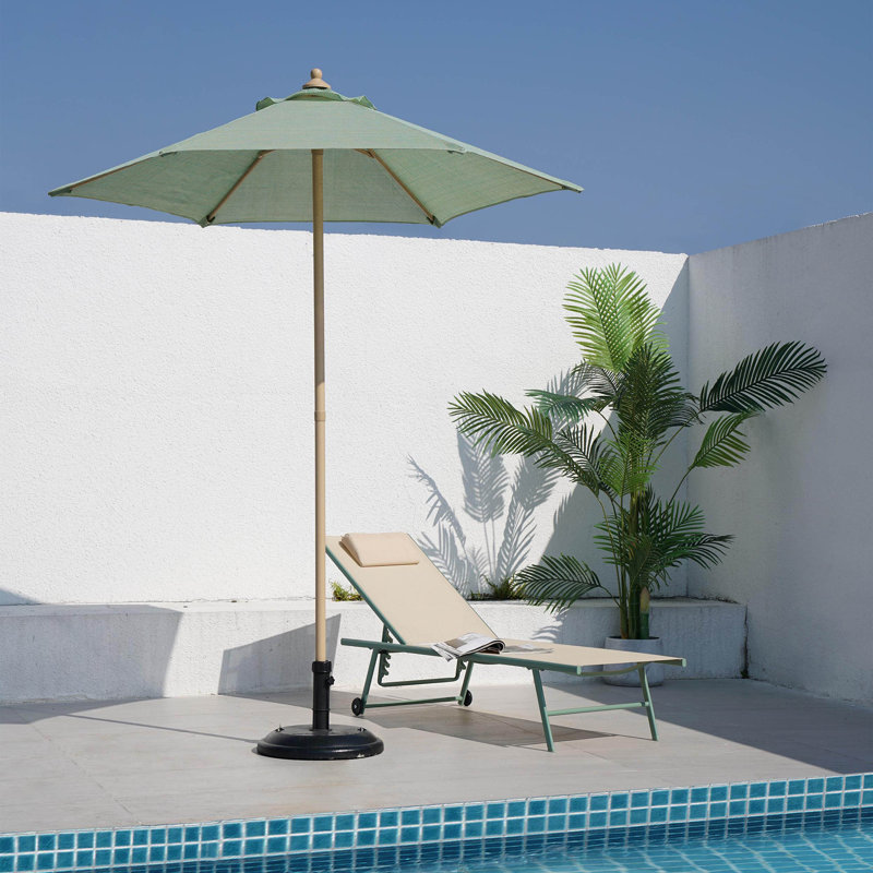 Travis Sun Lounger, Green/Beige