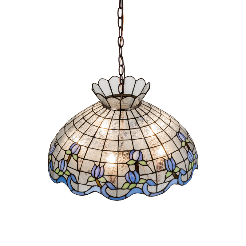 Meyda Tiffany & Stained Glass Pendant, Ice Blue/Sapphire 