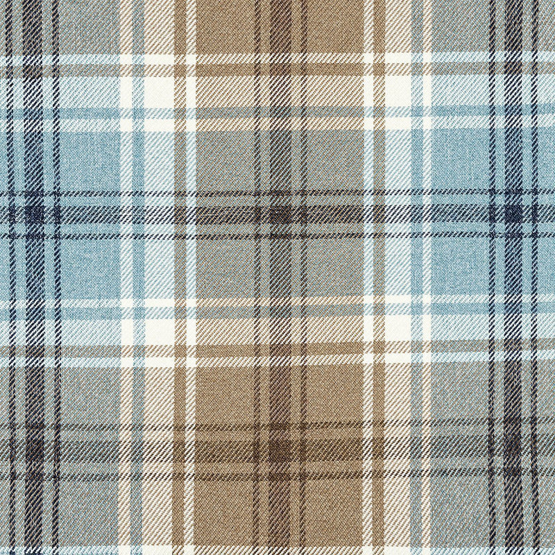 Bret Plaid Square Cushion, Duck Egg