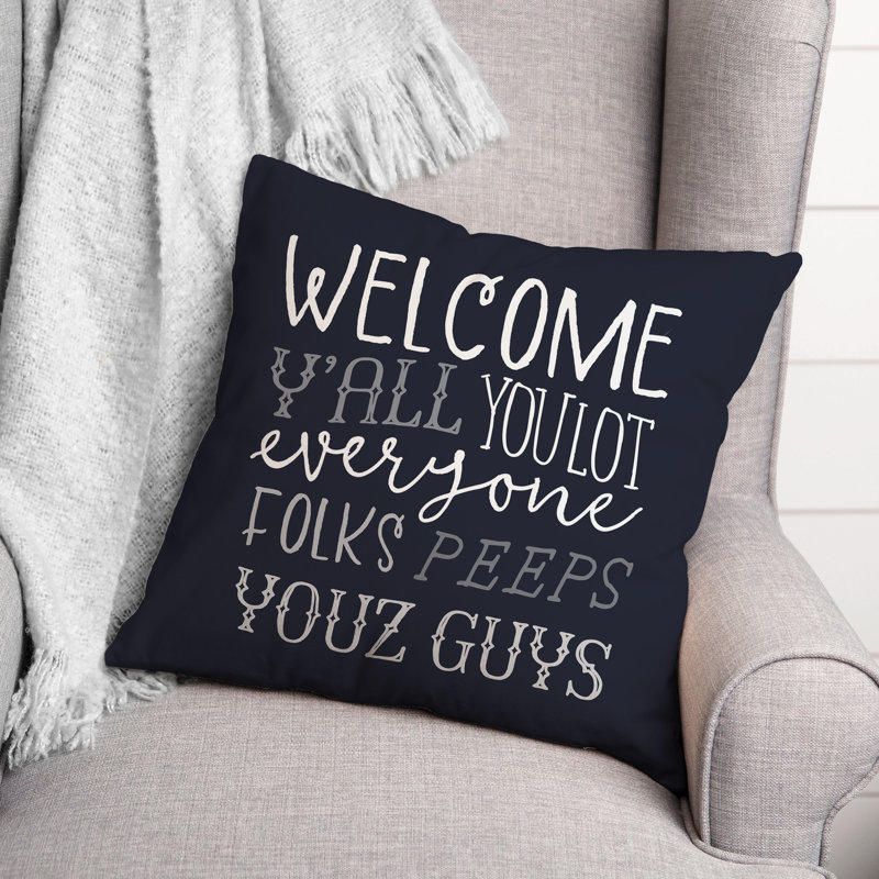  Coussin décoratif intérieur / extérieur en polyester, H 18 po x l 18 po, Bleu marine