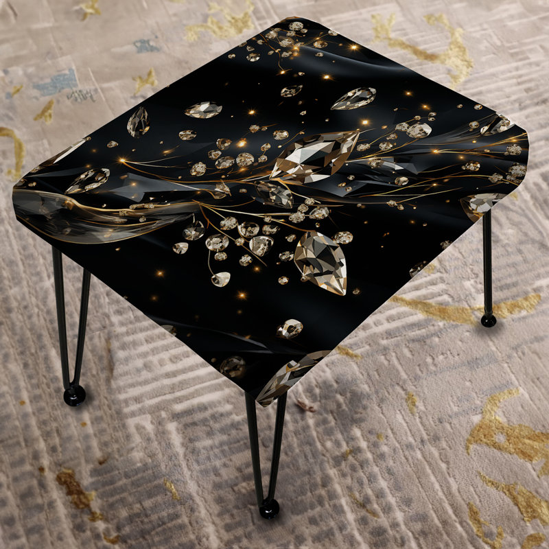 Opulence en cristal cristal noir Glamour Opulence - repose-pieds rectangulaire Glam
