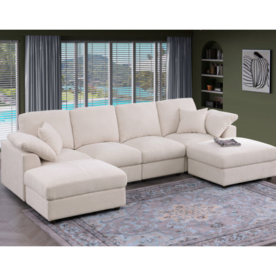 Sectional Sofa With 2 Ottomans