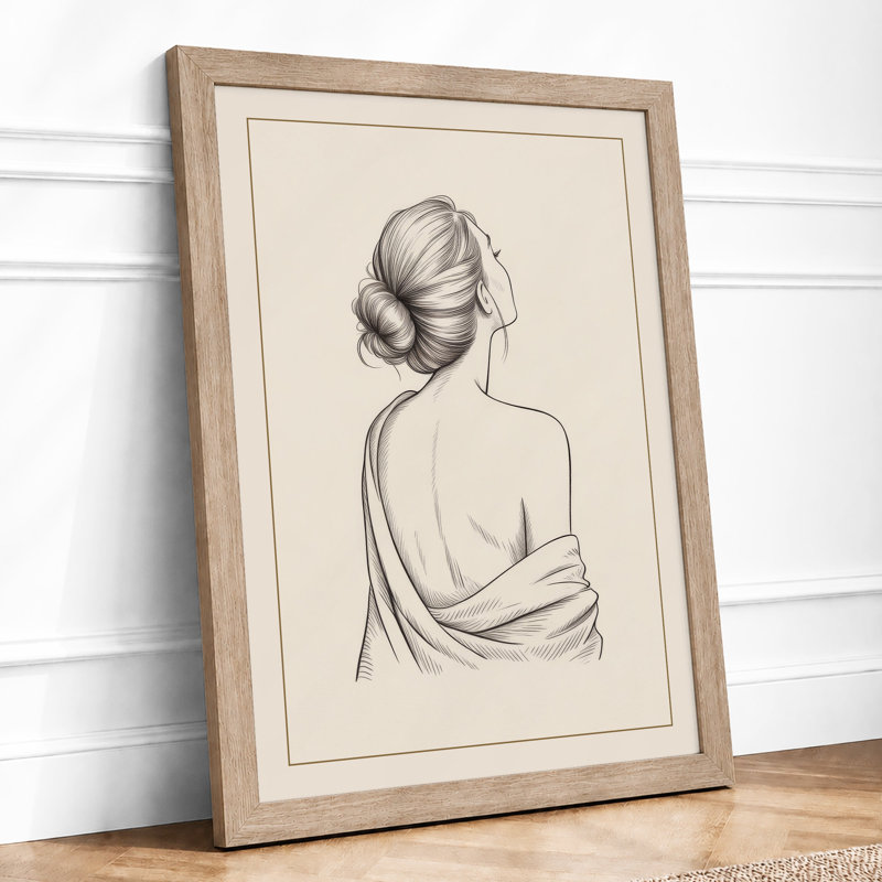 Draped in Grace Minimalist - Framed Print, A1 - 84.1 x 59.4 cm, Oak