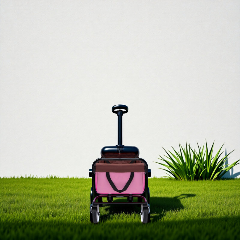 Foldable Folding 4 Wheel Trolley, Pink