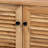 Shoe Cabinet With Slatted Wood Doors And Round Knobs, Engineered Wood Construction, 4 Shelves For 12 Pairs Of Shoes, Tapered Legs