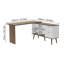 Bureau en L 59 po avec 2 tiroirs et 4 tablettes de rangement Modern