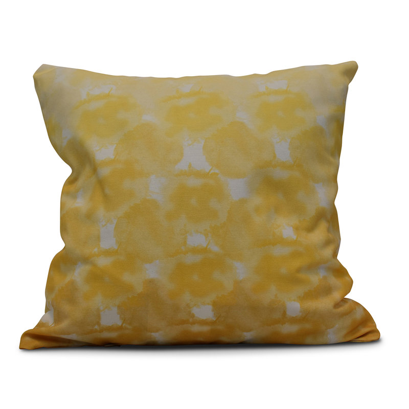 Housse de coussin carrée extérieure/insert, 16 po x 16 po, Jaune