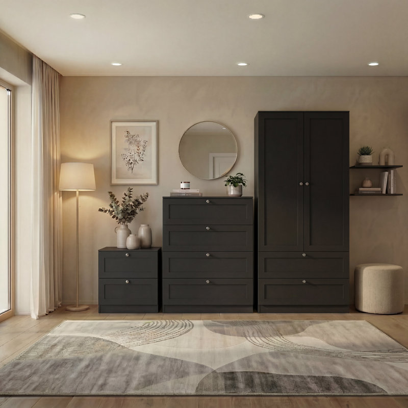 3 Piece Bedroom Set, Black
