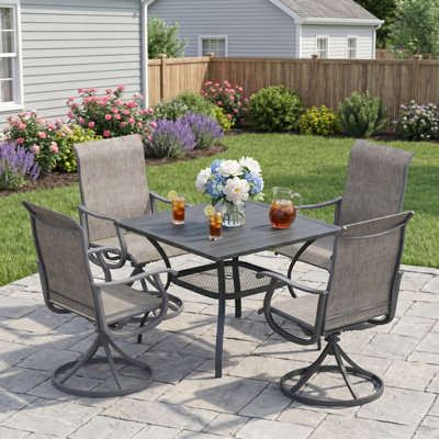 4-Person Square Outdoor Patio Dining Set