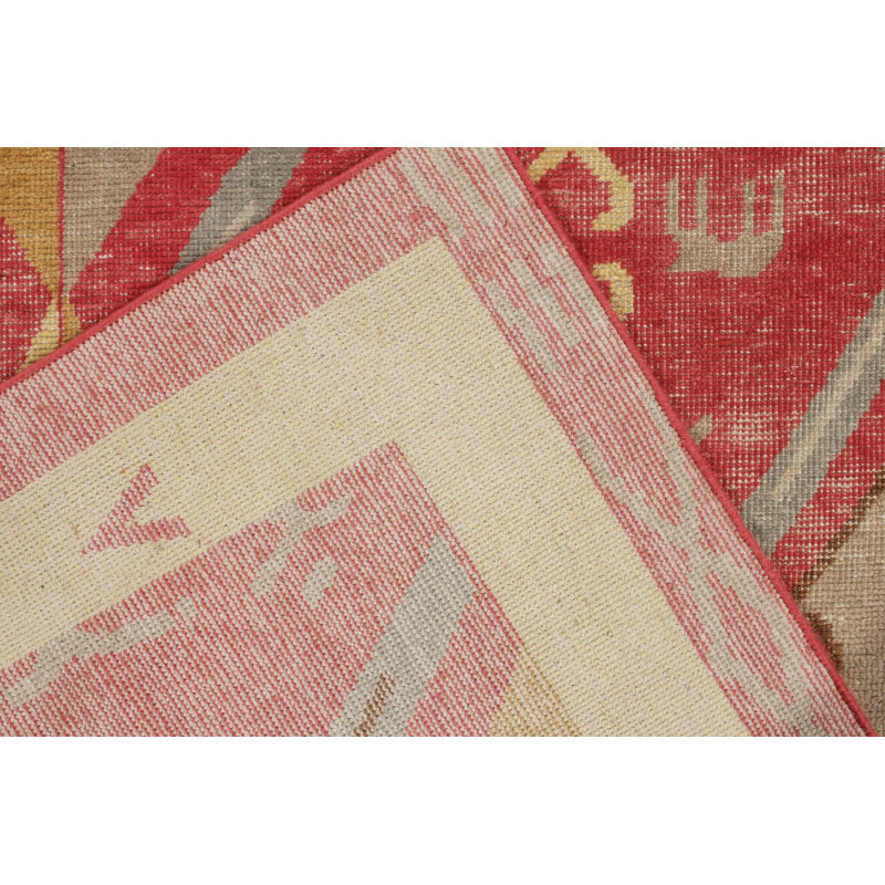 Distressed Homage Hand Knotted Wool Geometric Area Rug, Rectangle 12' x 15'