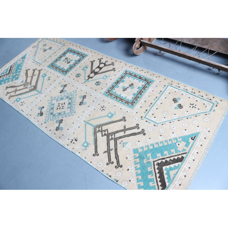 Tapis turc rétro beige pour l'esthétique de la maison et de la chambre avec un style bohémien