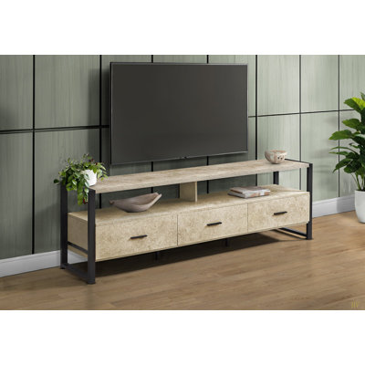 Tv Stand, 72 Inch, Media Entertainment Center, Storage Drawers, Metal, Contemporary, Modern by Ophelia & Co.