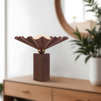 Furrow 14-in Burgundy Table Lamp