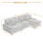 3 - Piece Upholstered Beige Corduroy Modular Sectional Sofa with Pillow Back and Solid Wood Legs-640565357-640565355