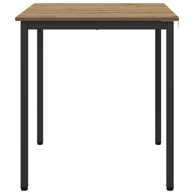 Metal Base Dining Table, 75cmH x 70cmL x 70cmW, Light Brown