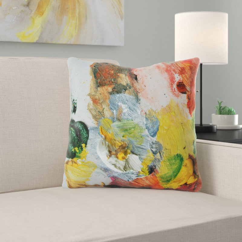 Coussin décoratif à peinture, Microsuède, Intérieur