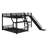 L-Shaped Bunk Bed With Loft Bed, Metal Triple Bunk Bed With Slide And USB Ports-450429890