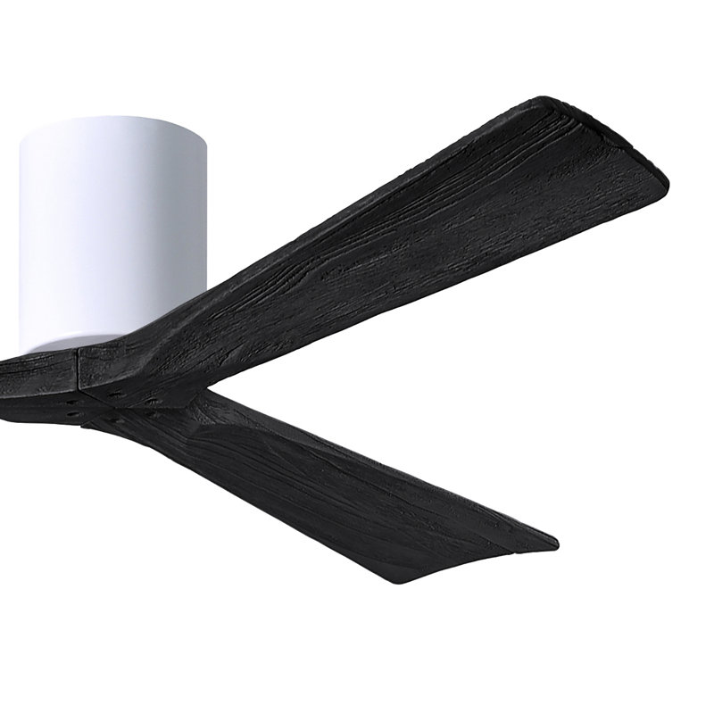 Ventilateur de plafond à 3 pales Olivier, Blanc brillant, Noir mat, 72"