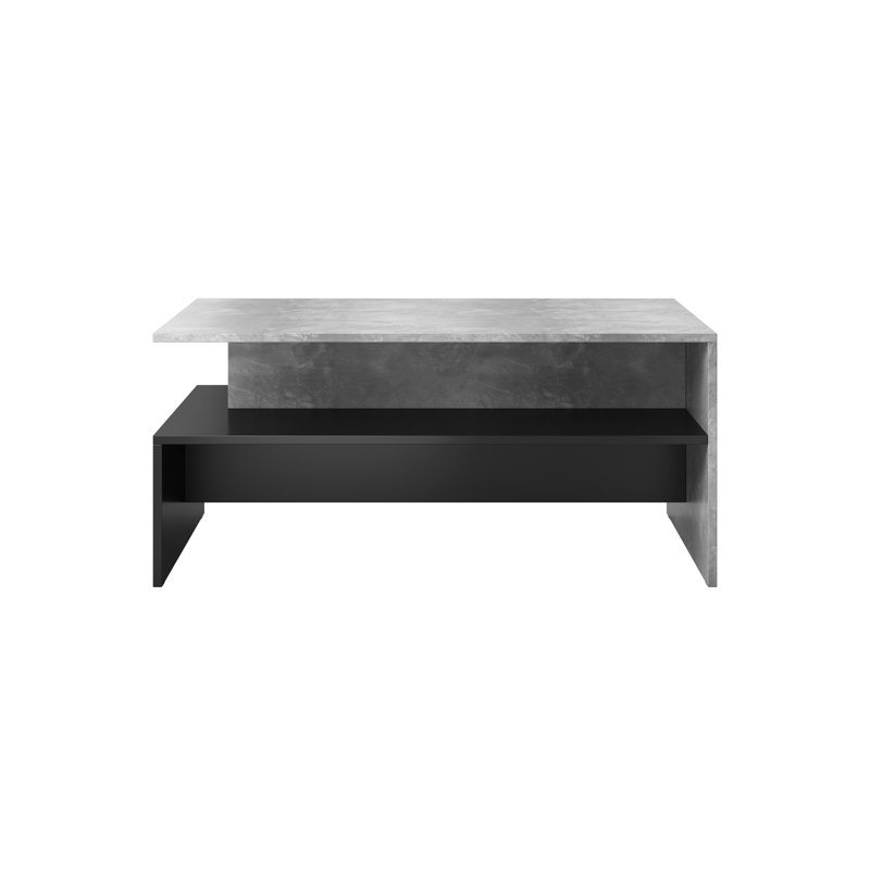 Carlotta Solid Coffee Table with Storage, Grey Marble