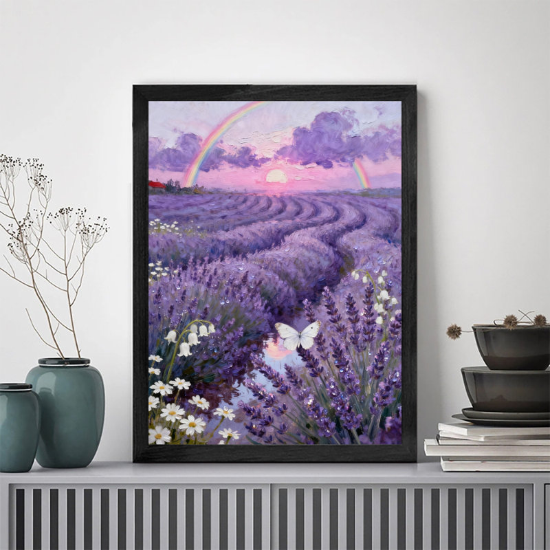 Art mural rétro noir, lavande mauve, impressions de style rétro, H 25 po x l 17 po