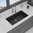 Durable Quartz Kitchen Sink, Black Composite, Modern Design For Home Use