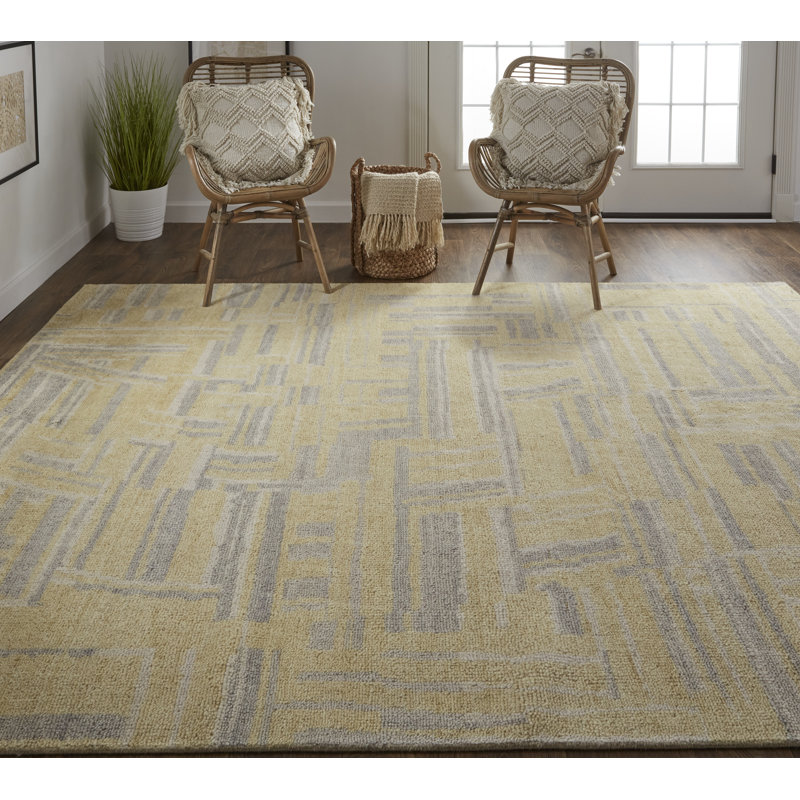 Thom Filicia Hand Knotted Wool Abstract Area Rug, Rectangle 5'6" x 8'6"