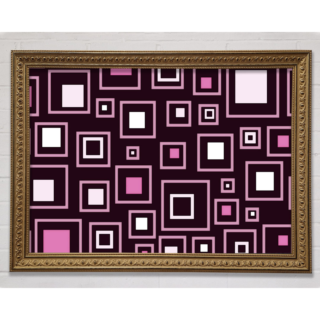 Squares In Squares Pink Gerahmter Druck