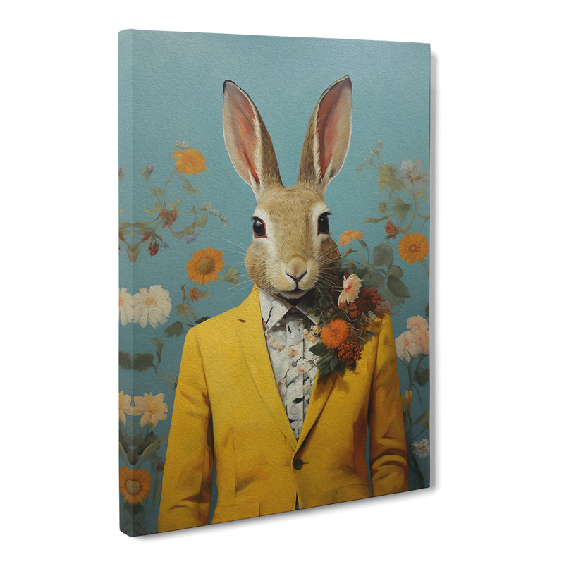 Rabbit Contemporary Art No.2 - Wrapped Canvas, 76cm H x 50cm W x 3cm D