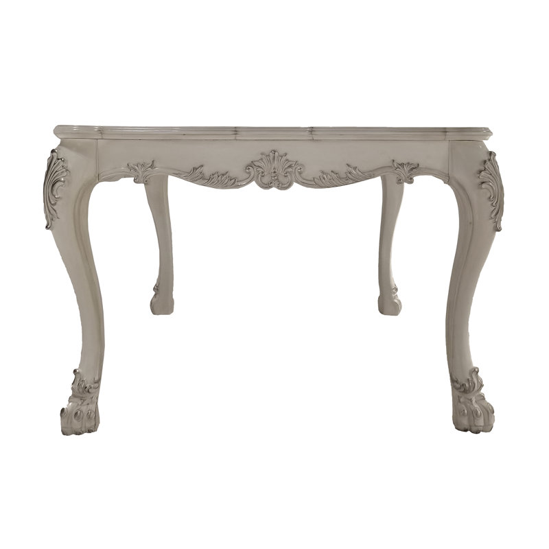 Krystalia Dining Table in Bone White