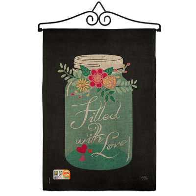 Oahu Double Sided 18.5'' H x 13'' W Polyester Valentine's Day Flag Set