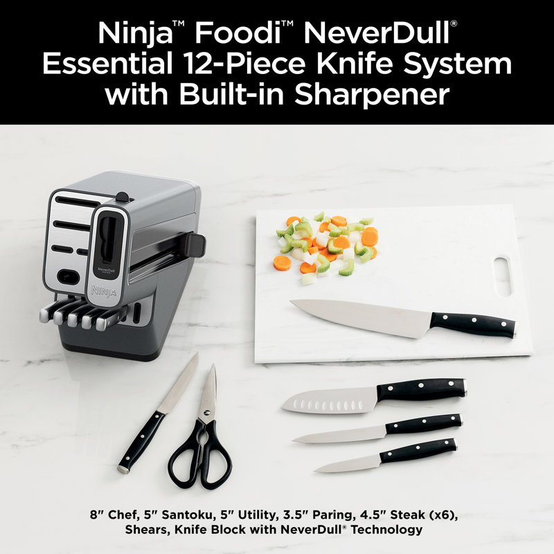 Ninja K12012 Foodi Neverdull Essential 12pc Knife System With Built-in Sharpener