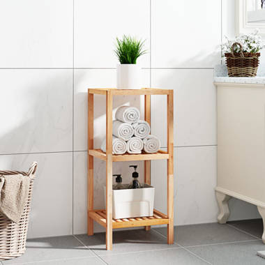 Latitude Run® Solid Wood Freestanding Bathroom Shelves