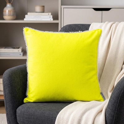 16" Yellow Cotton Throw Pillow