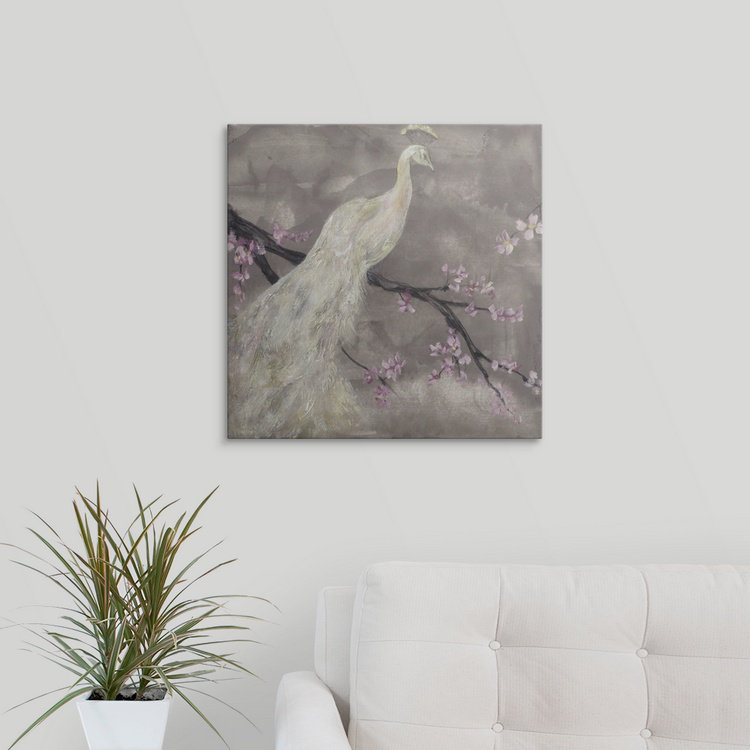 «Peacock Serenity I» par Jennifer Goldberger, reproduction d'art, H 20 po x l 20 po x P 1,5 po, Toile