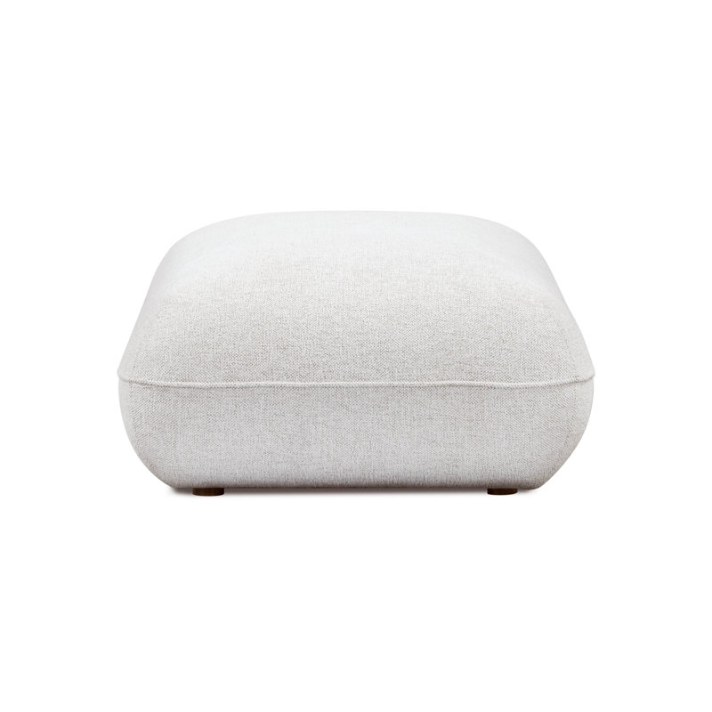 Arezza Stone White Basketweave Ottoman