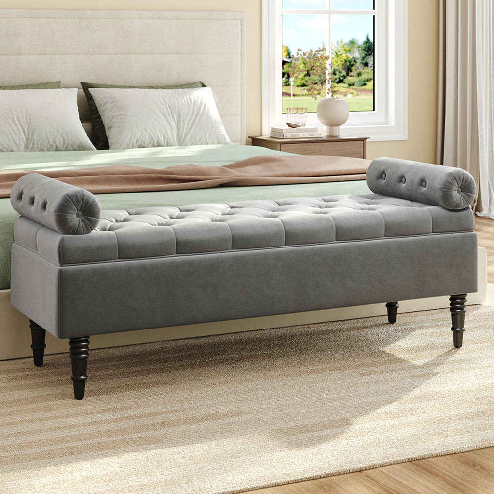 Rosdorf Park Ethelsville Upholstered Flip Top Storage Bench with