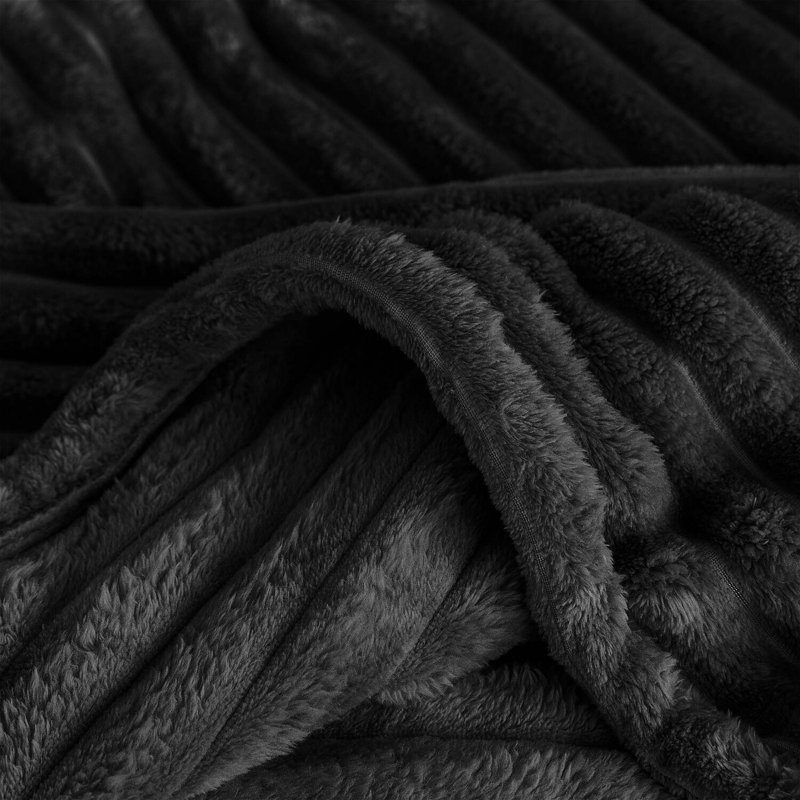 BELLISSIMA PLUSH THROW, 200cm x 150cm, Black