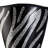 14" Tall Polyresin Decorative Vase, Black finish with Silver Zebra Pattern